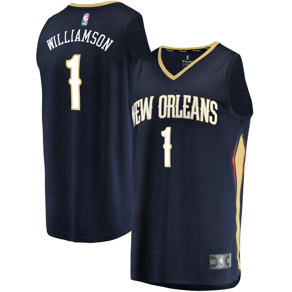 Maillot New Orleans Pelicans Homme Zion Williamson 1 Icon Edition Bleu marin